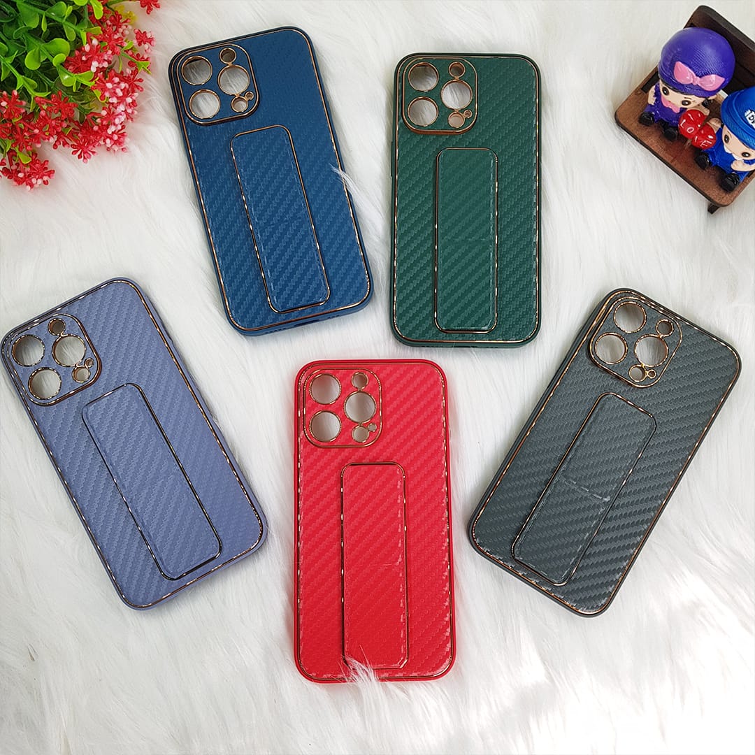 PhoneCases.Co.in- iPhone13/iPhone13 pro/iPhone 13 pro-max Carbon Leather with Back Stand case