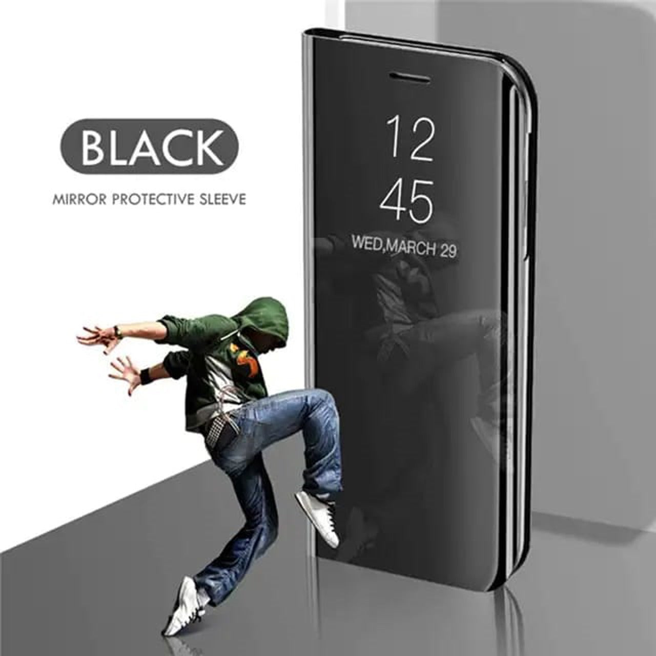 GALAXY A52s 5G SMART AWAKENING MIRROR FOLIO METAL ELECTROPLATED PC FLIP COVER
