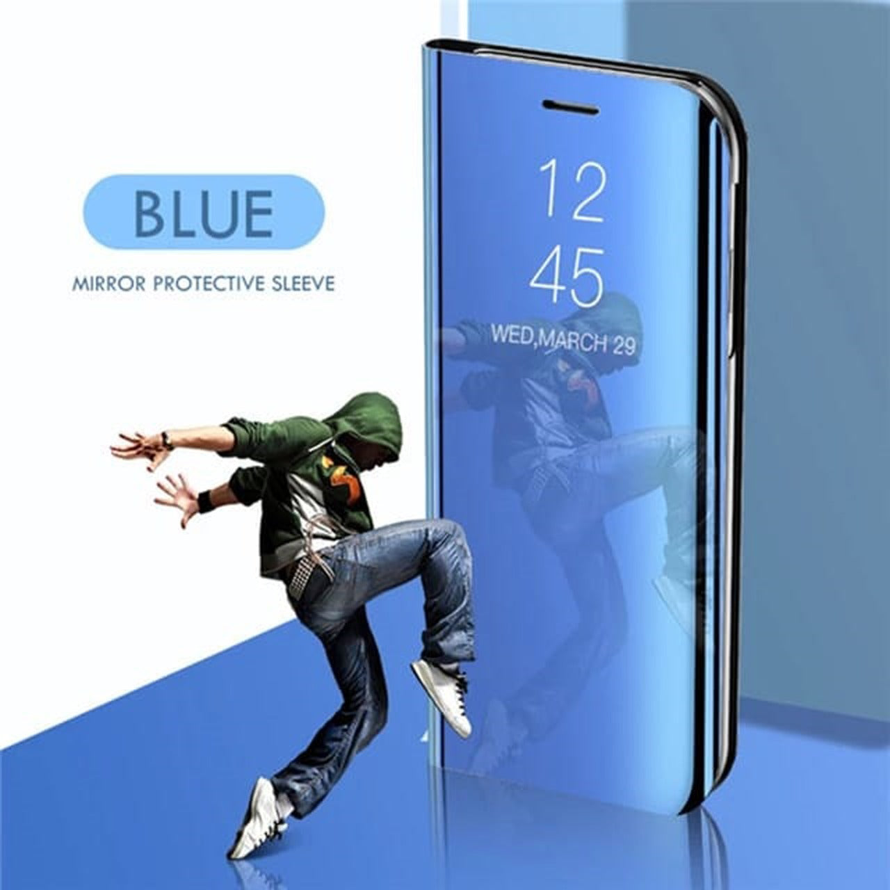 GALAXY A52s 5G SMART AWAKENING MIRROR FOLIO METAL ELECTROPLATED PC FLIP COVER