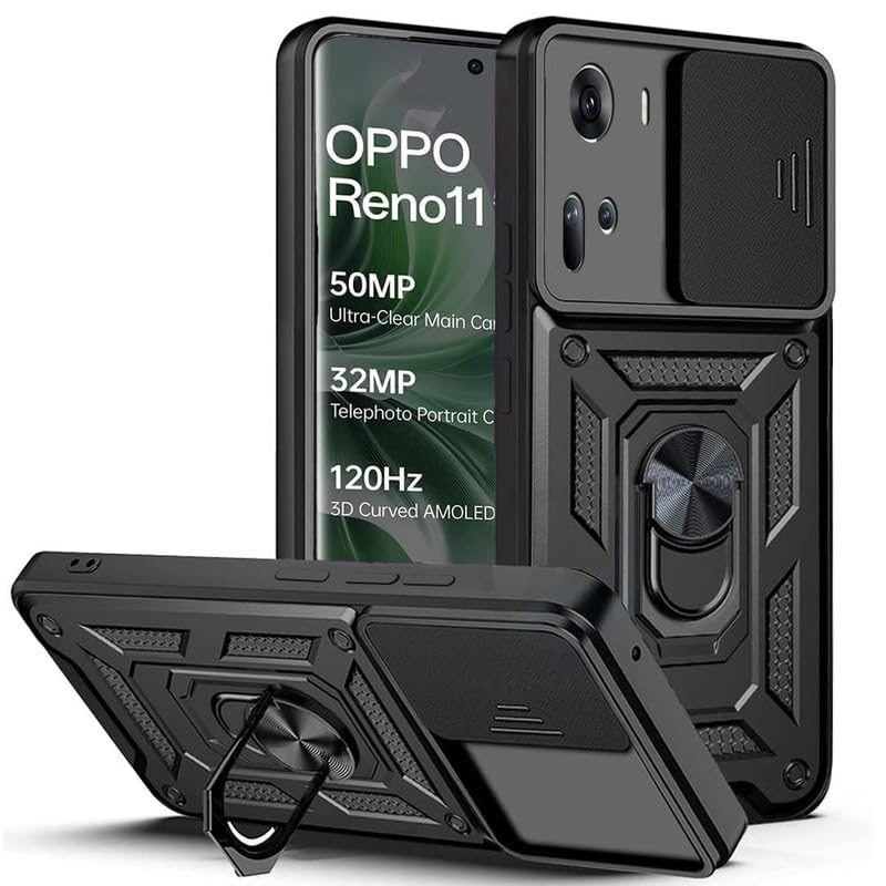 OPPO RENO 11 5G Armor Military-grade Case With Sliding Camera Cover & 360 Kickstand