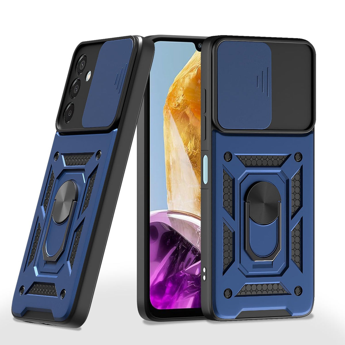 VIVO Y200E/T3 5G Armor Military-grade Case With Sliding Camera Cover & 360 Kickstand