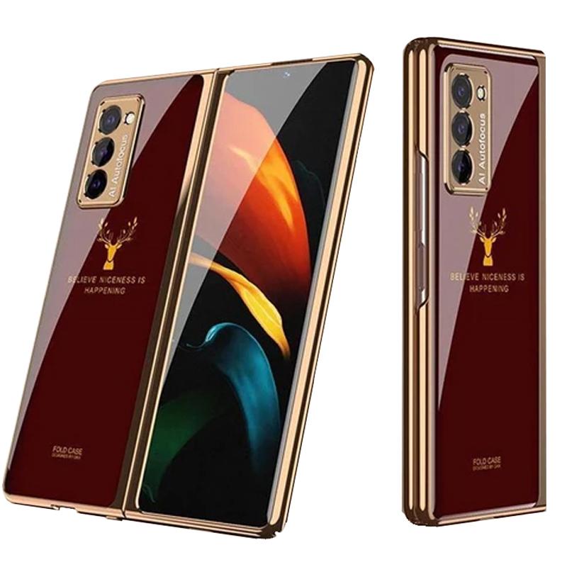Galaxy Z Fold 2 Deer Pattern glossy Pattern Glass Case