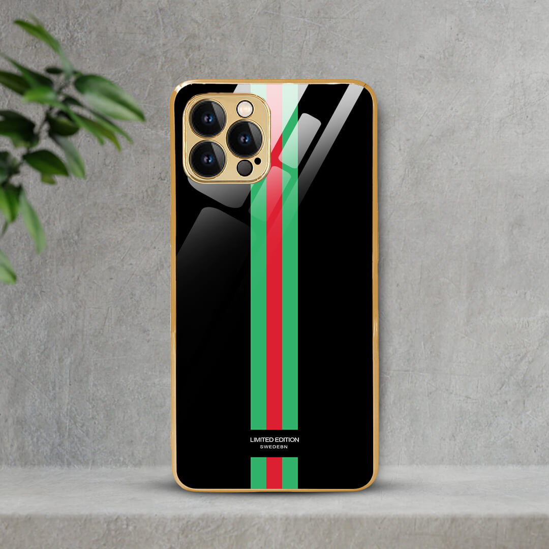 LNG iPhone-12 pro max- Designer Strips Guarding Glass Back Case/Cover