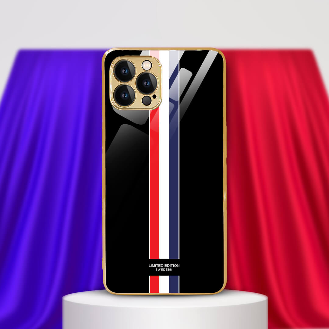 LNG iPhone-12 pro max- Designer Strips Guarding Glass Back Case/Cover
