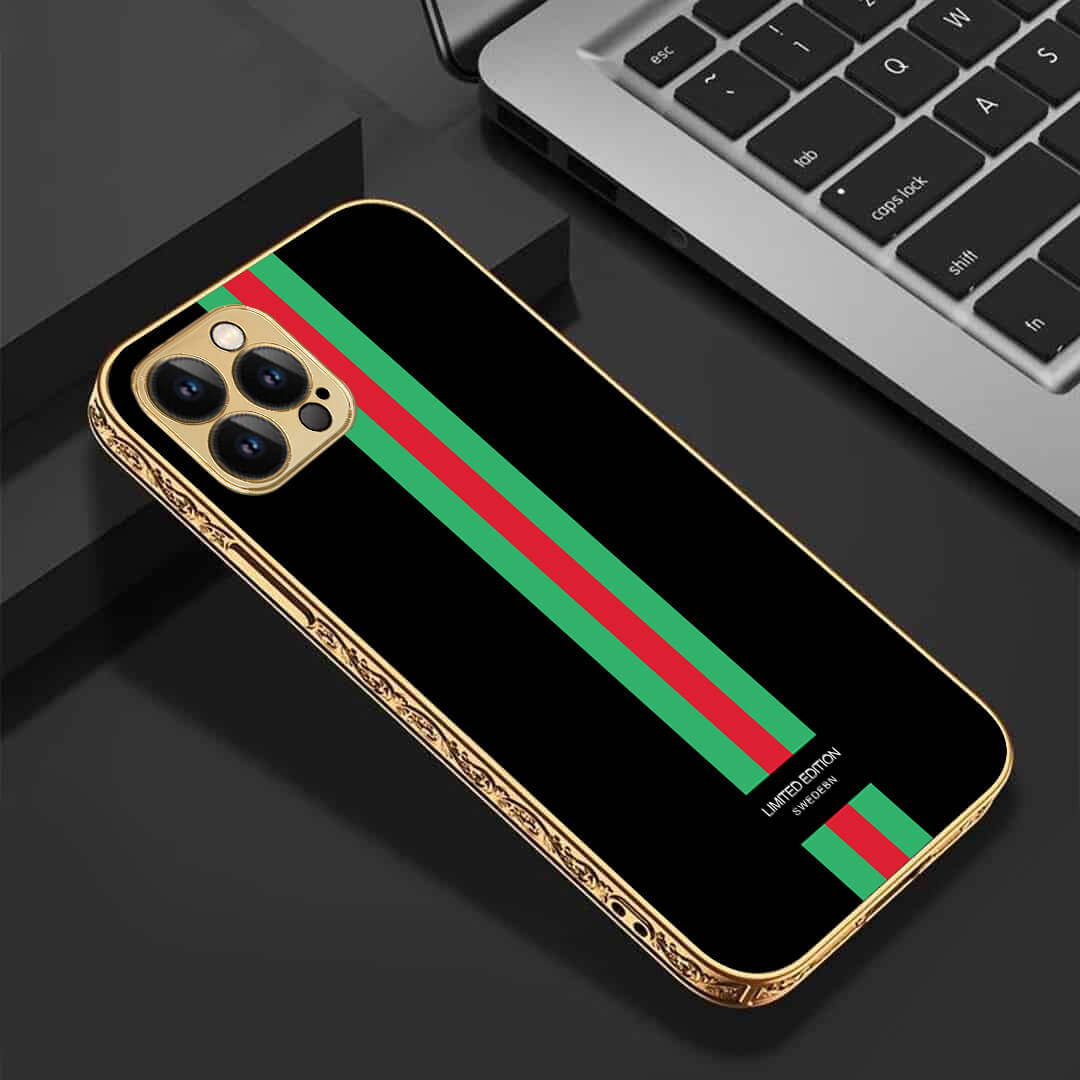 LNG iPhone-12 pro max- Designer Strips Guarding Glass Back Case/Cover