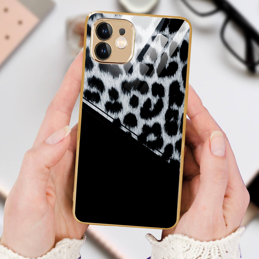 LNG iPhone-11 Fur Printed Flawless Protective Glass Back Case/Cover