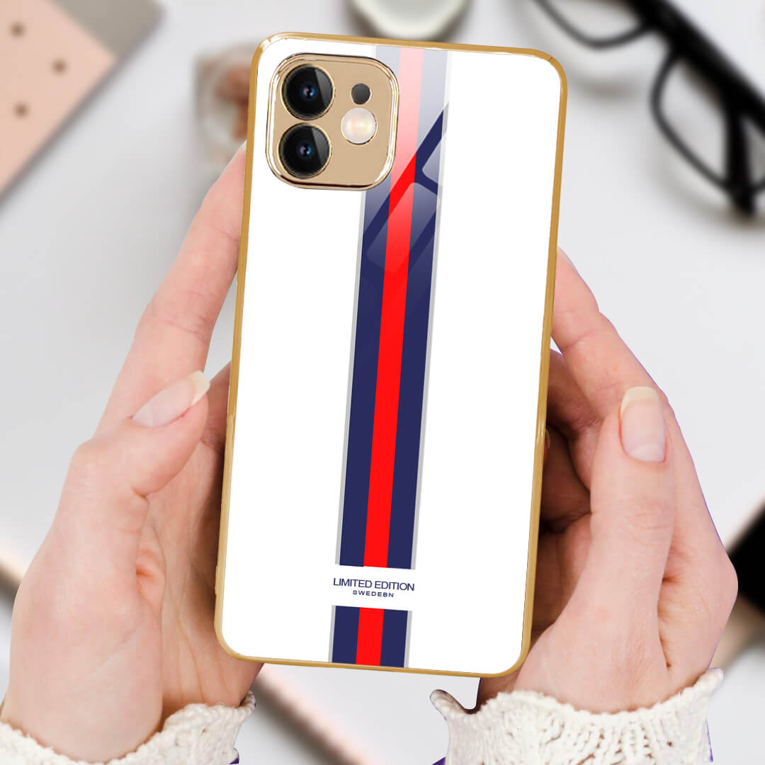 LNG iPhone-11 Spotless Strip Designer Safeguard Glass Case/Cover