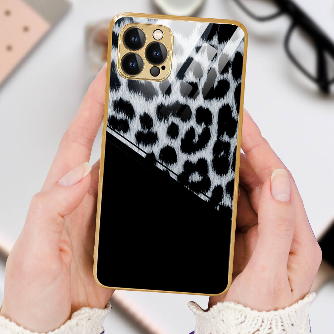 LNG iPhone-12 pro max Fur Printed Flawless Protective Glass Back Case/Cover