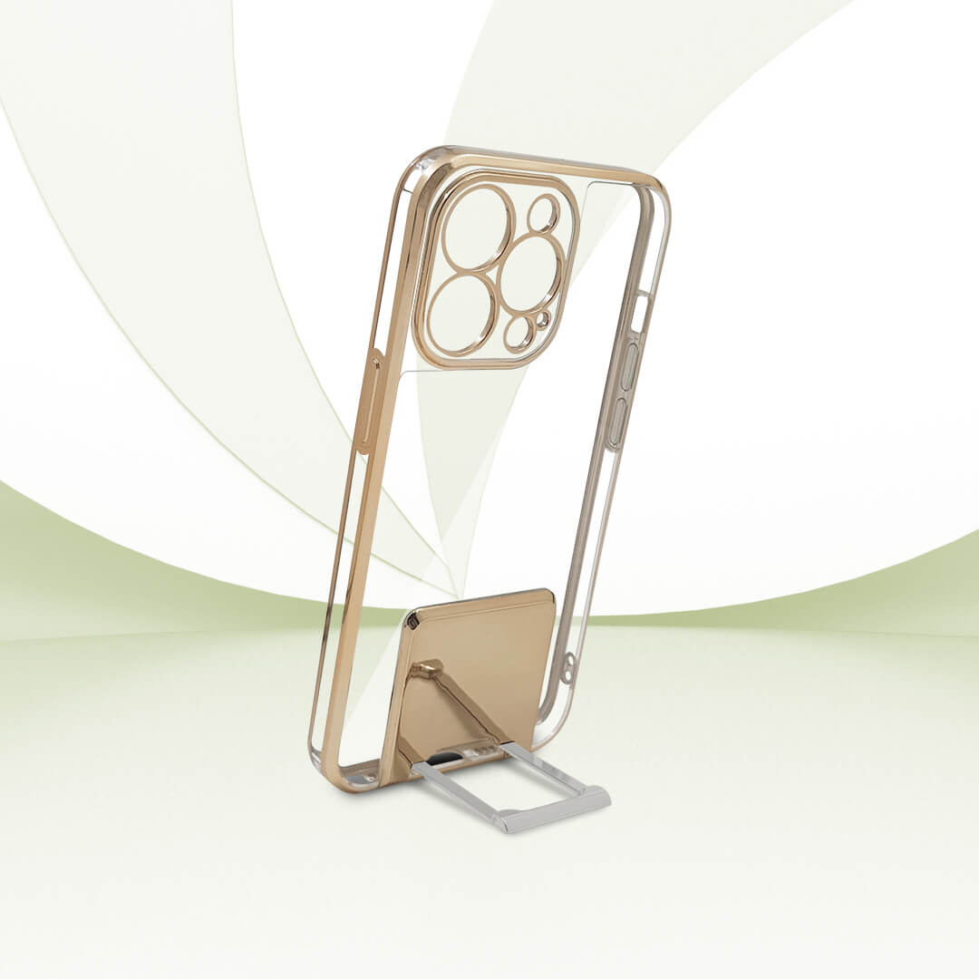 PhoneCases.Co.in-iPhone13/13 pro/13 pro max-Lucent Back Stand Color Plated Protective back Case/Cover