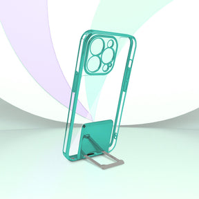 PhoneCases.Co.in-iPhone13/13 pro/13 pro max-Lucent Back Stand Color Plated Protective back Case/Cover
