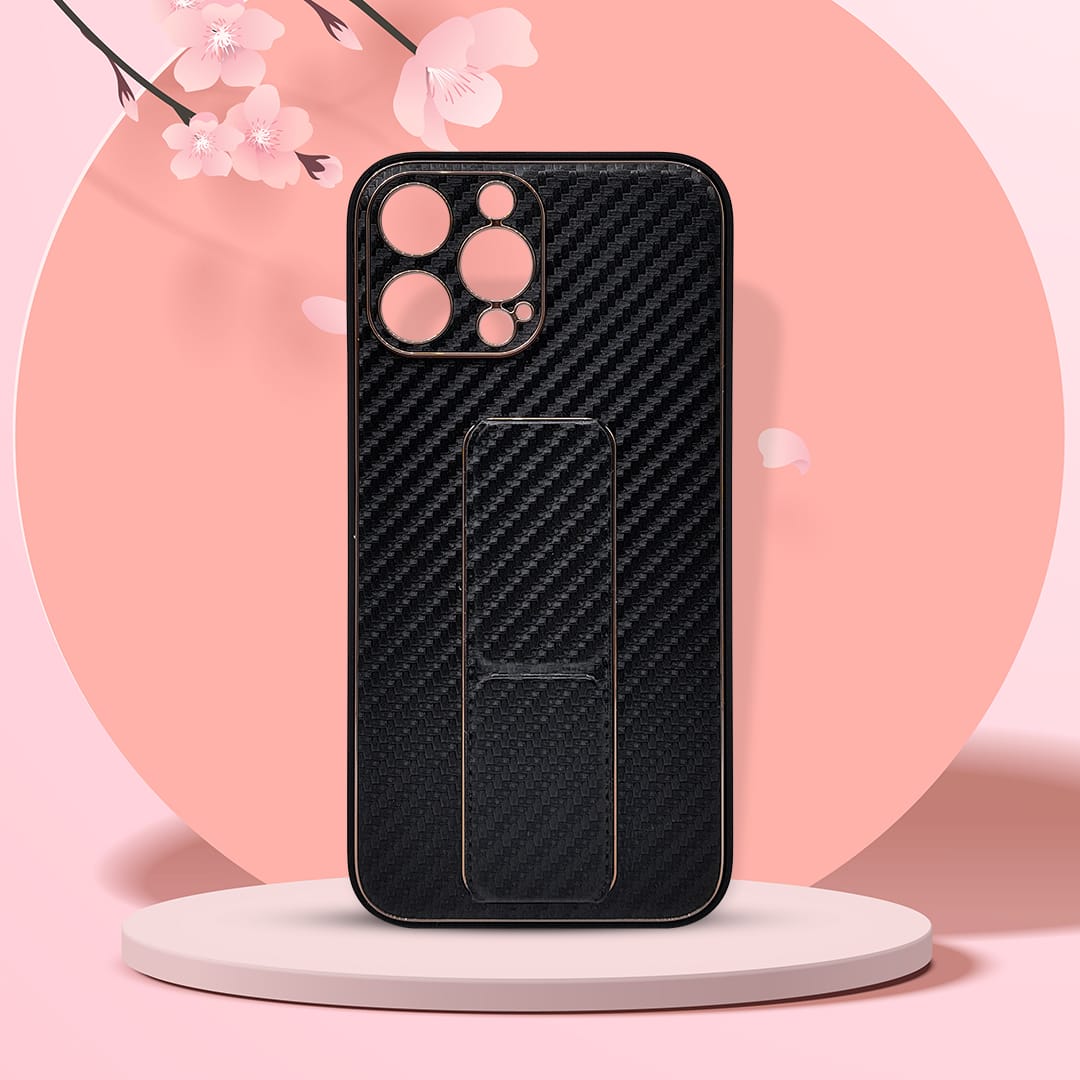 PhoneCases.Co.in- iPhone13/iPhone13 pro/iPhone 13 pro-max Carbon Leather with Back Stand case