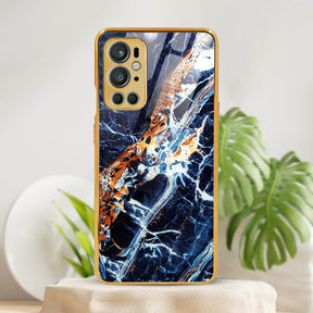 PhoneCases.Co.in- OnePlus 9 Pro Blue Marble Pattern Glass Protective Case/Cover