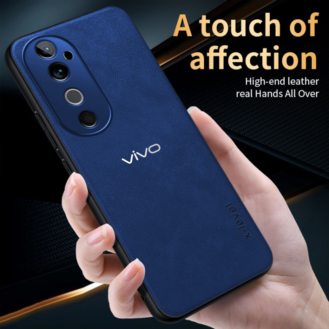 VIVO V40 5G Business Style PU LEATHER PROTECTIVE BACK CASE WITH CAMERA PROTECTION