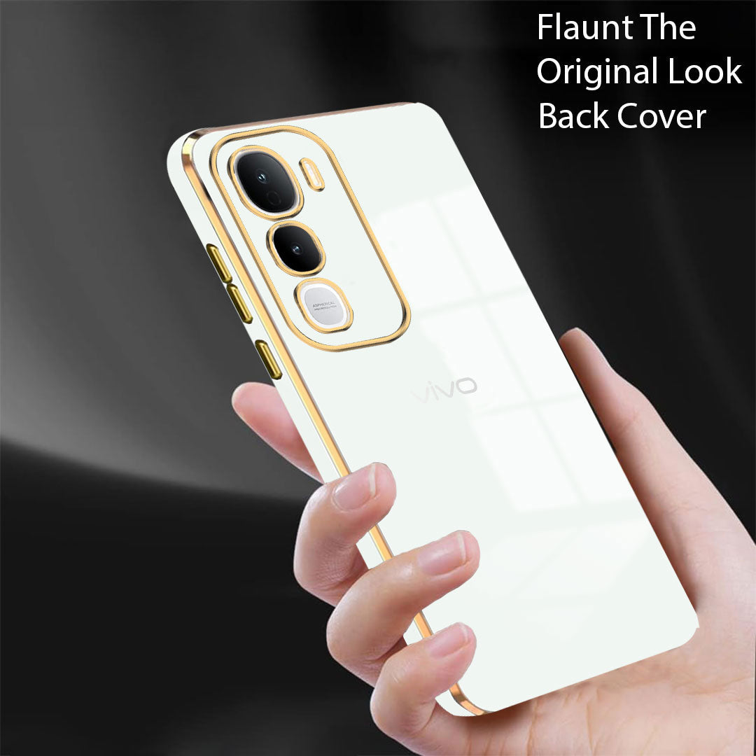 VIVO Y400 5G ULTRA-SHINE GOLD ELECTROPLATED LUXURIOUS  BACK CASE WITH CAMERA PROTECTION