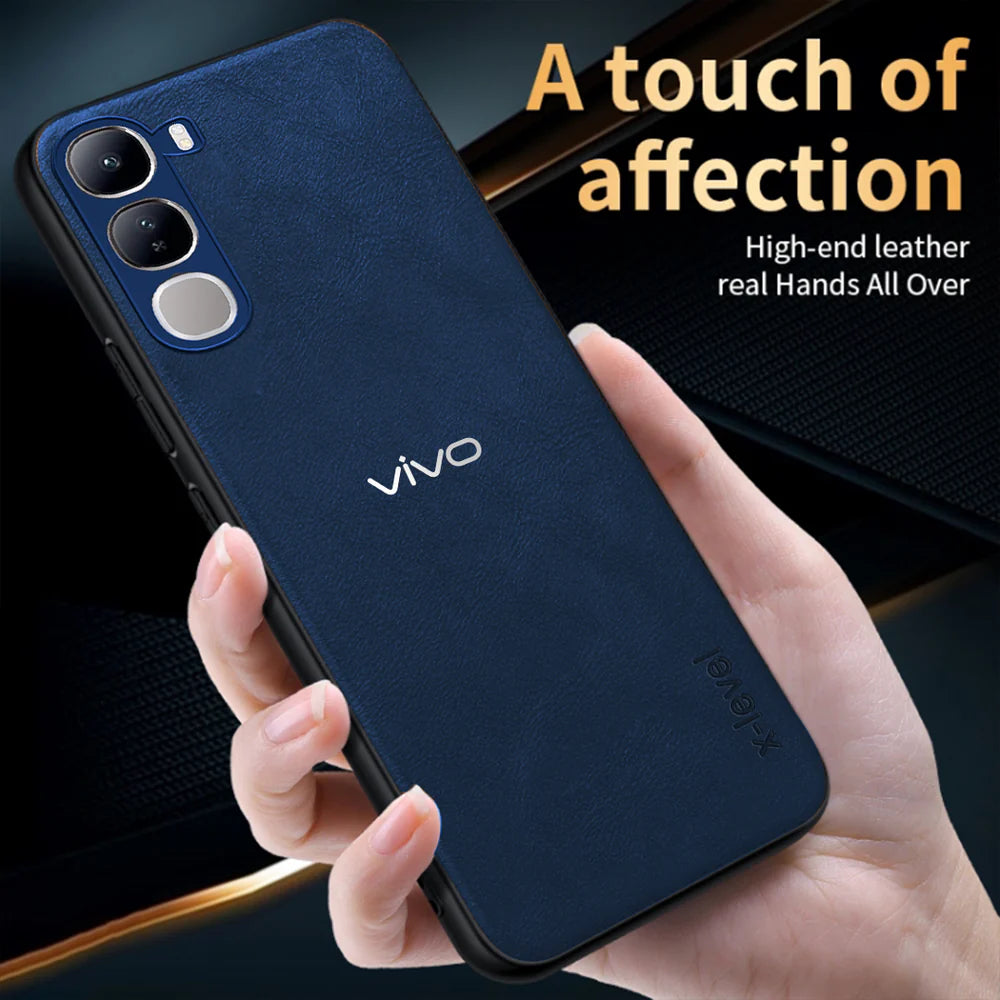 VIVO Y400 5G Business Style PU LEATHER PROTECTIVE BACK CASE WITH CAMERA PROTECTION