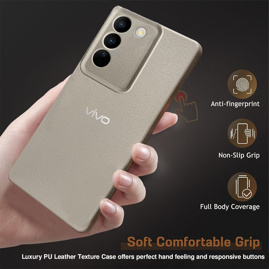 Vivo T3 5G Solid Color Leather Texture Matte Phone Back Case