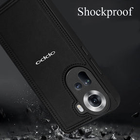 OPPO RENO 11 5G Vintage Leather Stitched Protective Back Case