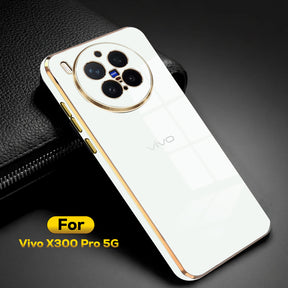 VIVO X300 Pro 5G ULTRA-SHINE GOLD ELECTROPLATED LUXURIOUS  BACK CASE WITH CAMERA PROTECTION