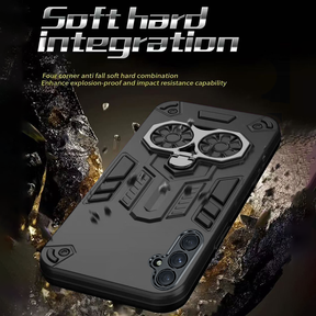 Samsung Galaxy S24 5G Armor knight Series Camera Protection 2 in 1 Shockproof Phone Cover with Kickstand