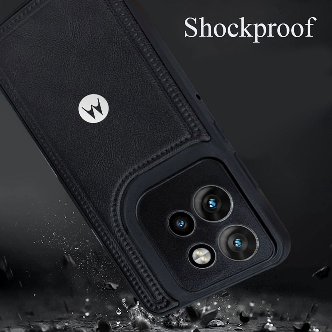 MOTOROLA EDGE 50 NEO 5G Vintage Leather Stitched Protective Back Case