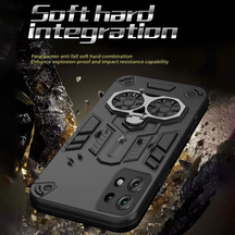 Motorola Edge 50 Neo 5G Armor knight Series Camera Protection 2 in 1 Shockproof Phone Cover with Kickstand