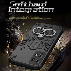 Motorola Edge 50 Neo 5G Armor knight Series Camera Protection 2 in 1 Shockproof Phone Cover with Kickstand