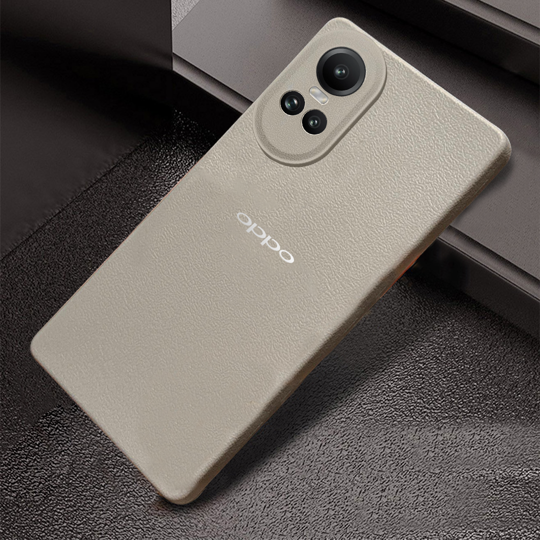 Oppo RENO 10 5G Solid Color Leather Texture Matte Phone Back Case