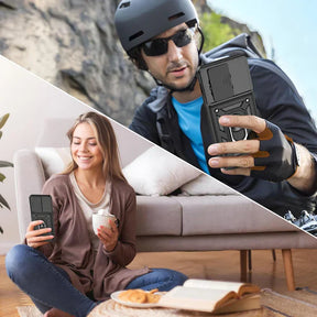 OPPO RENO 13 5G Armor Military-grade Case With Sliding Camera Cover & 360 Kickstand