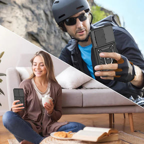 Motorola Edge 50 Pro 5G Armor Military-grade Case With Sliding Camera Cover & 360 Kickstand