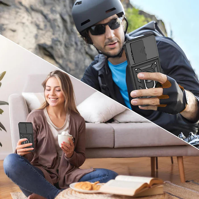 Motorola Edge 50 Pro 5G Armor Military-grade Case With Sliding Camera Cover & 360 Kickstand