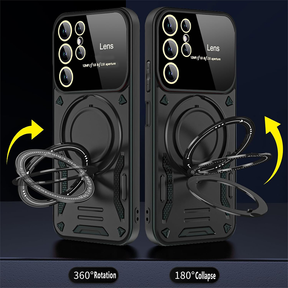 SAMSUNG GALAXY S25 Ultra 5G Heavy Duty Rugged Shockproof Camera Lens Protector Phone Cover with Kickstand