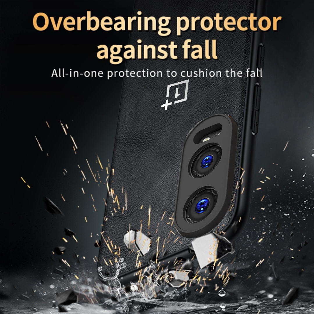 ONEPLUS CE 4 LITE 5G Business Style PU LEATHER PROTECTIVE BACK CASE WITH CAMERA PROTECTION