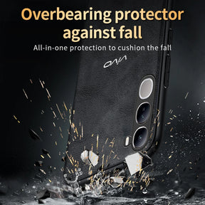VIVO Y400 5G Business Style PU LEATHER PROTECTIVE BACK CASE WITH CAMERA PROTECTION