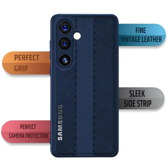 GALAXY A34 5G VINTAGE LEATHER BACK STITCHED PROTECTIVE BACK CASE