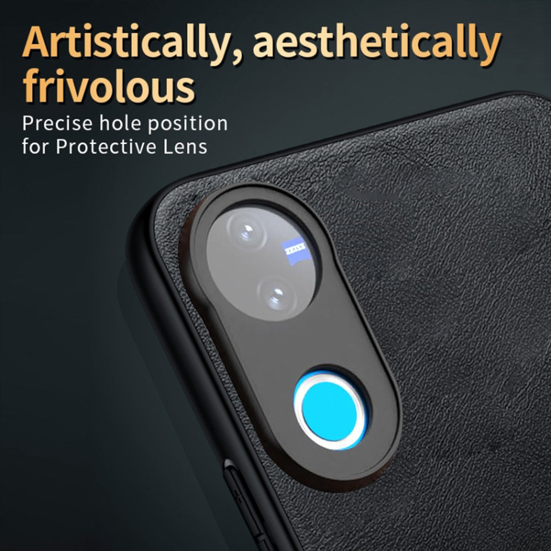 VIVO V50/V50e 5G Business Style PU LEATHER PROTECTIVE BACK CASE WITH CAMERA PROTECTION