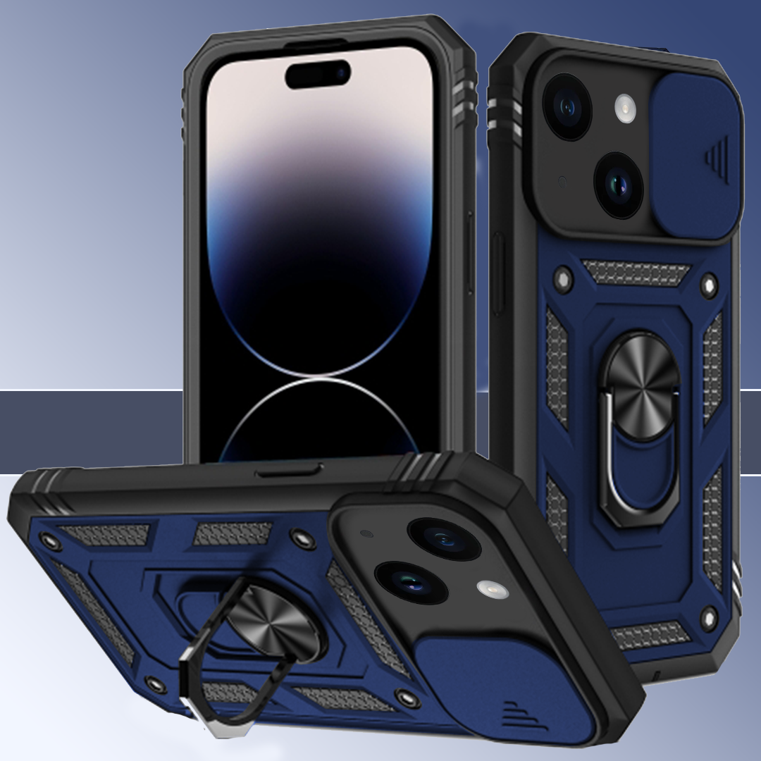 IPhone 14 5G Armor Military-grade Case With Sliding Camera Cover & 360 Kickstand