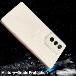 Oppo RENO 12 5G Solid Color Leather Texture Matte Phone Back Case