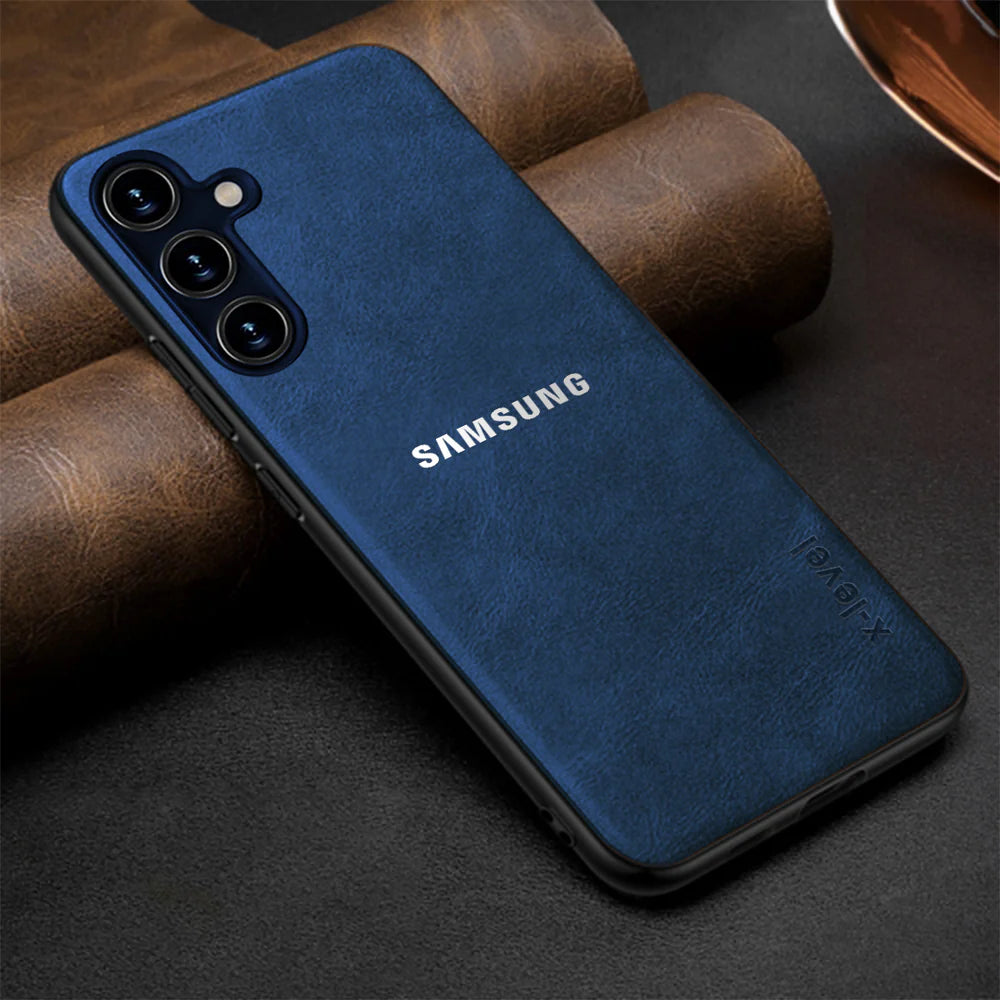 GALAXY S23 FE 5G Business Style PU LEATHER PROTECTIVE BACK CASE WITH CAMERA PROTECTION