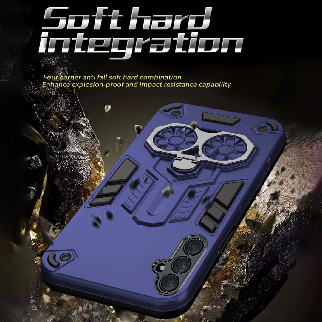 Samsung Galaxy S24 5G Armor knight Series Camera Protection 2 in 1 Shockproof Phone Cover with Kickstand