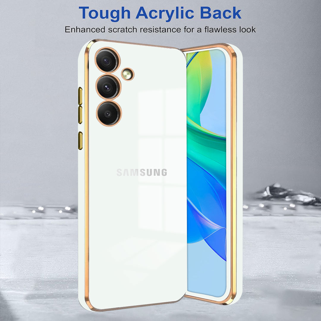 GALAXY S23 FE 5G ULTRA-SHINE GOLD ELECTROPLATED LUXURIOUS  BACK CASE WITH CAMERA PROTECTION