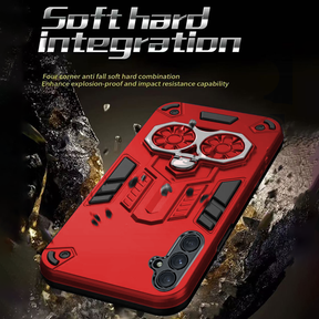 Samsung Galaxy S24 5G Armor knight Series Camera Protection 2 in 1 Shockproof Phone Cover with Kickstand