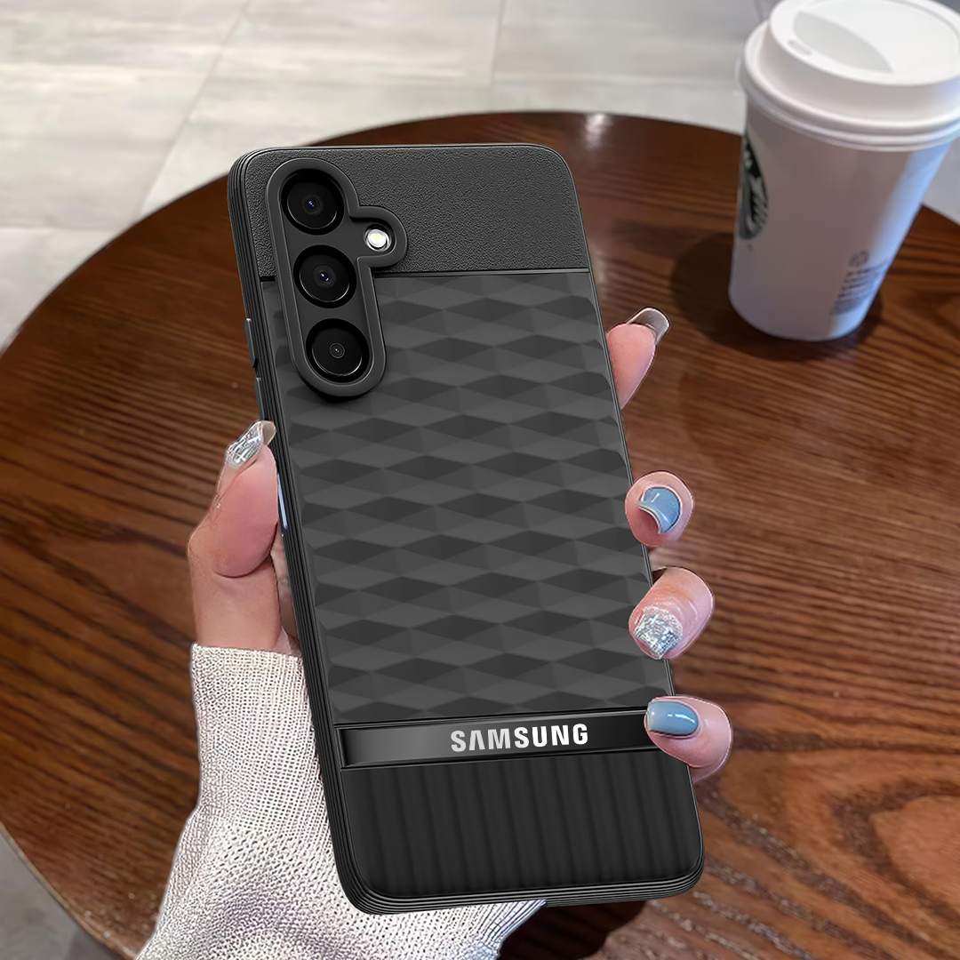 SAMSUNG GALAXY A35 5G 3D Hexa Cube Design Drop Protection | Camera Protection TPU Back Case