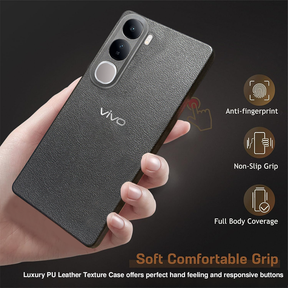Vivo Y300 5G Solid Color Leather Texture Matte Phone Back Case