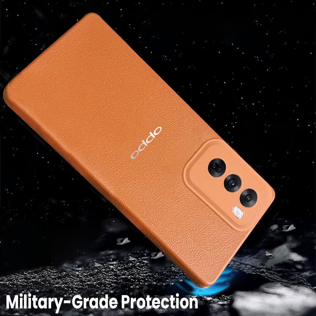 Oppo RENO 12 5G Solid Color Leather Texture Matte Phone Back Case