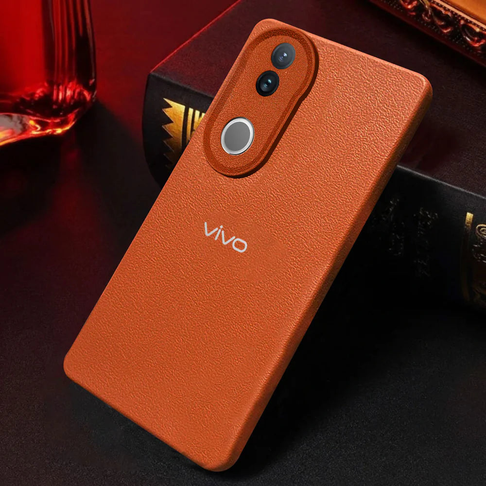Vivo V50 5G Solid Color Leather Texture Matte Phone Back Case