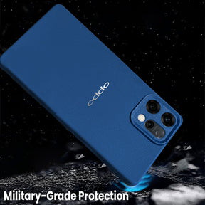 Oppo RENO 14 5G Solid Color Leather Texture Matte Phone Back Case