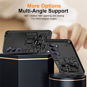 Vivo Y300 5G Armor knight Series Camera Protection 2 in 1 Shockproof Phone Cover with Kickstand