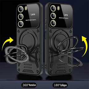 Oppo Reno 12 5G Heavy Duty Rugged Shockproof Camera Lens Protector Phone Cover with Kickstand