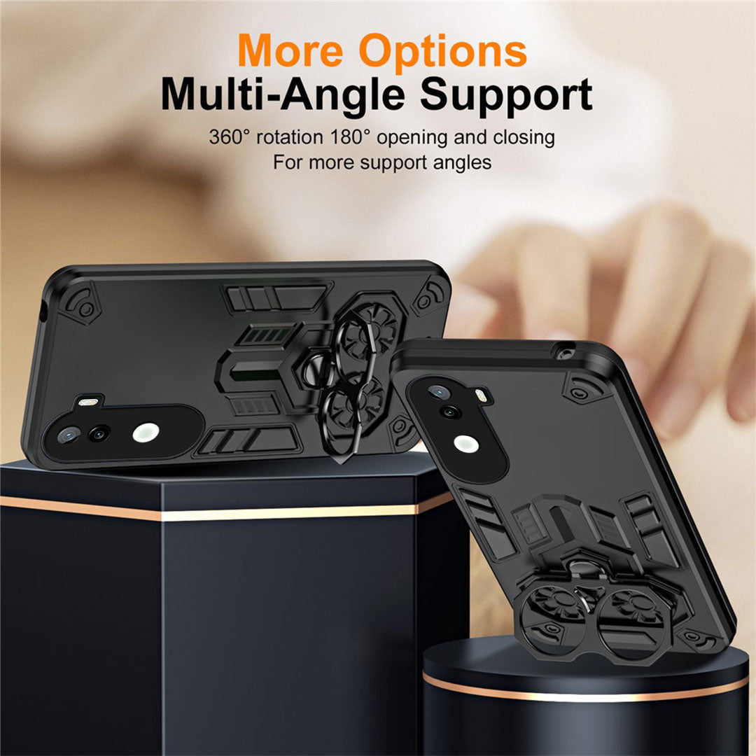 Vivo V40E 5G Armor knight Series Camera Protection 2 in 1 Shockproof Phone Cover with Kickstand