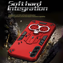 Samsung Galaxy A36 5G Armor knight Series Camera Protection 2 in 1 Shockproof Phone Cover with Kickstand